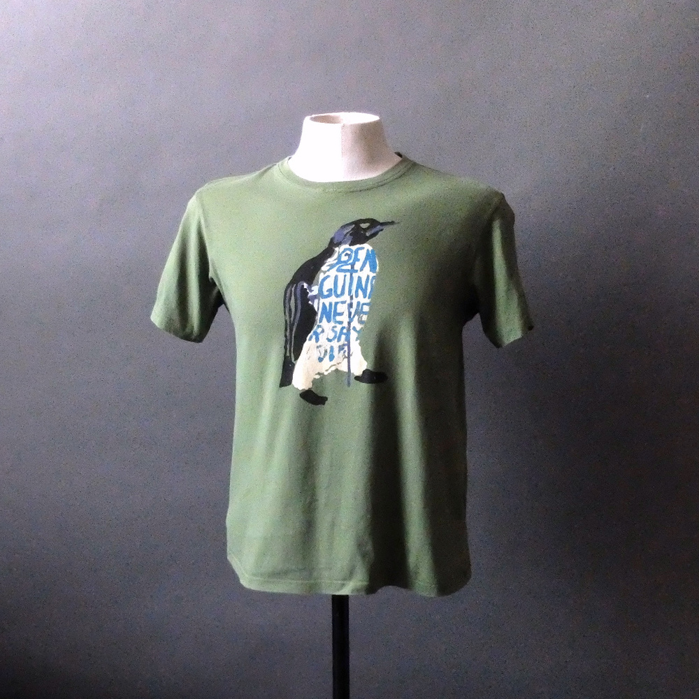 Vintage Paul Smith London Green Cotton Tee Penguin